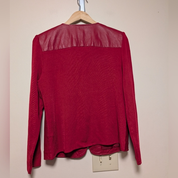 Nygård Collection Red Leather Textured Zip Jacket – Size M - Picture 7 of 7